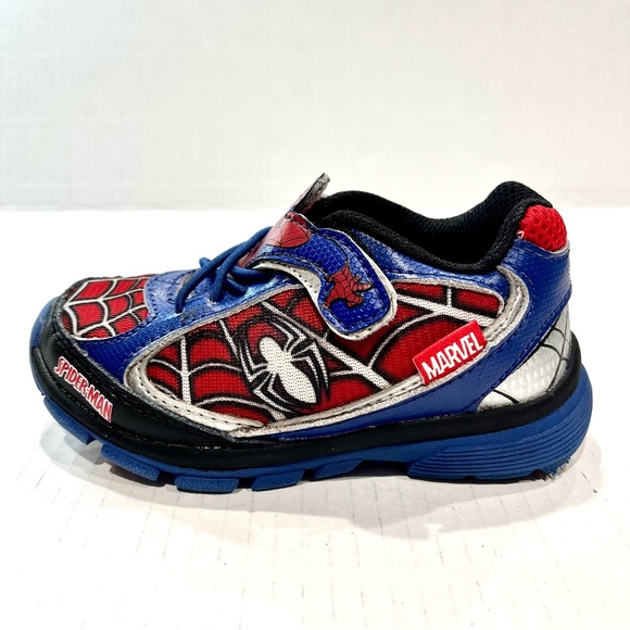 ❣️SALE❣️Stride Rite Marvel SpiderMan Kids Light Up Shoes Sneakers Size 7.5 - Picture 5 of 9